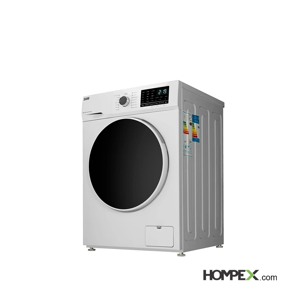 ماشین لباسشویی سام 8 کیلویی مدل BL-Q1475 رنگ سفید با گارانتی ۲۴ ماهه سام سرویس