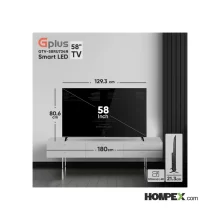 ابعاد تلویزیون هوشمند ال ای دی جی پلاس مدل GTV-58RU734N سایز 58 اینچ