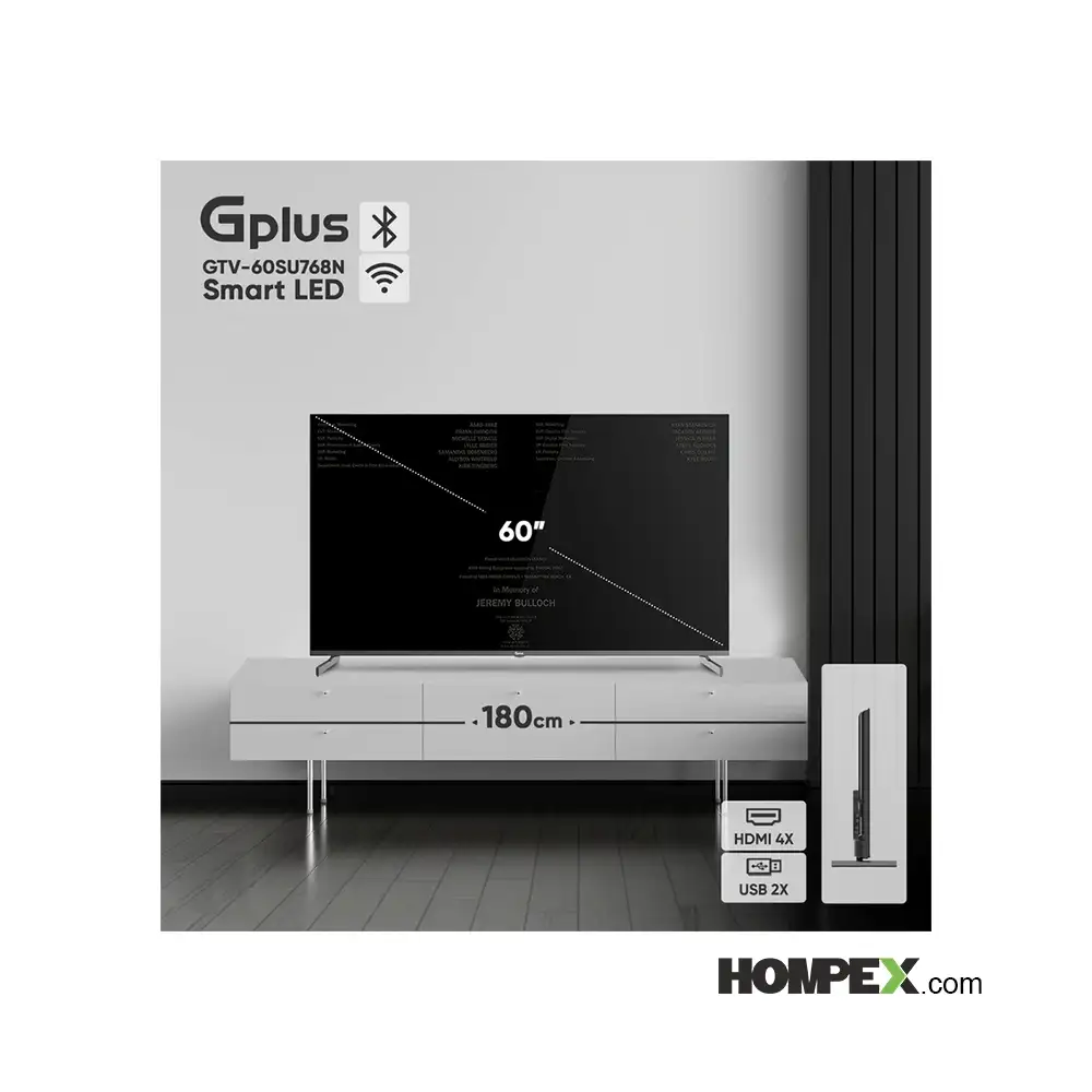 ابعاد تلویزیون هوشمند ال ای دی جی پلاس مدل GTV-60SU768N سایز 60 اینچ