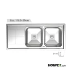 سینک ظرفشویی تو کار کن مدل 8172s- نمای کلی