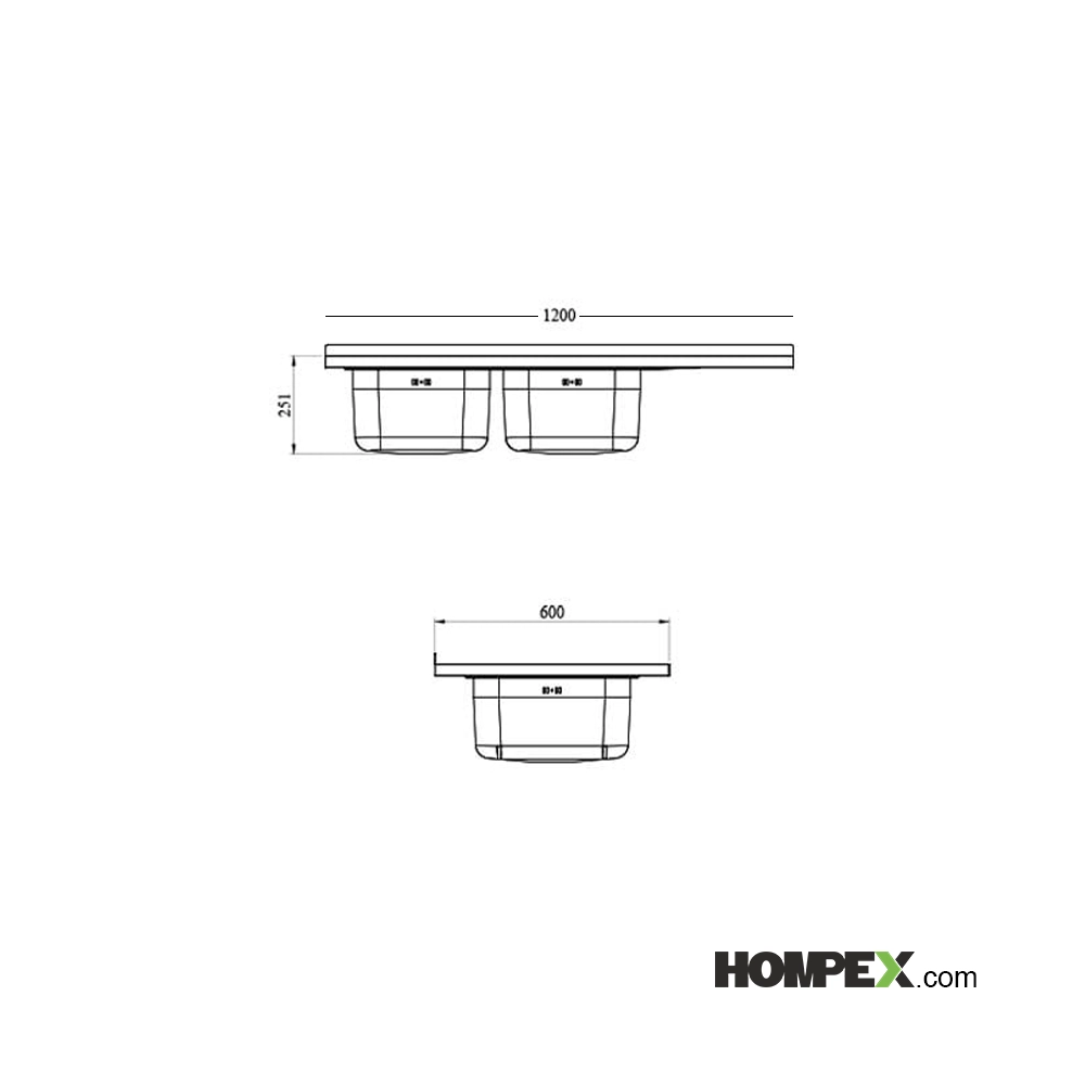 سینک ظرفشویی روکار کن مدل 9112S-ابعاد 3