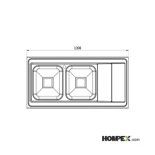 سینک ظرفشویی رو کار کن مدل 9152S-ابعاد1