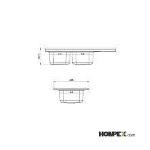 سینک ظرفشویی رو کار کن مدل 9152S-ابعاد3