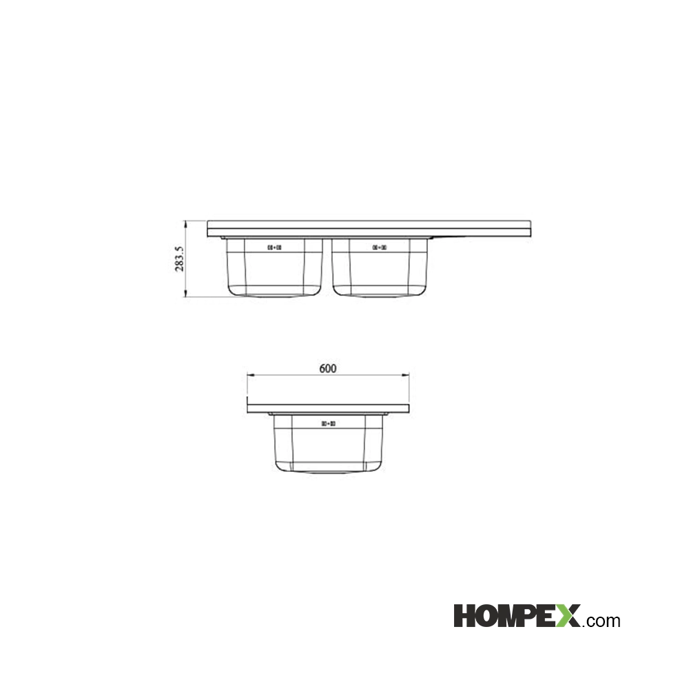 سینک ظرفشویی رو کار کن مدل 9152S-ابعاد3