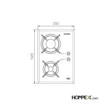 اجاق گاز صفحه ای استیل البرز مدل G-2302