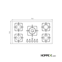 اجاق گاز صفحه ای استیل البرز مدل G-5910