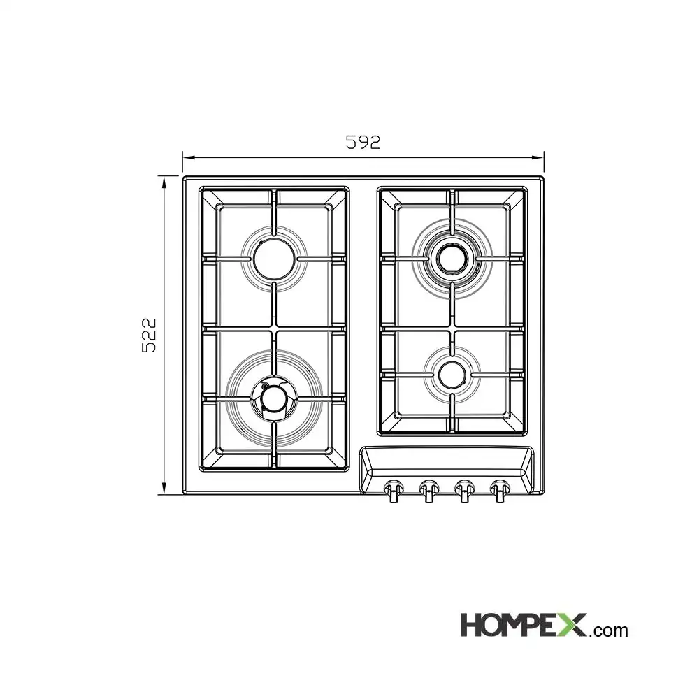 اجاق گاز صفحه ای استیل البرز مدل S-4605