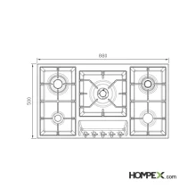 اجاق گاز صفحه ای استیل البرز مدل S-5910