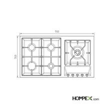 اجاق گاز صفحه ای استیل البرز مدل S-5959 