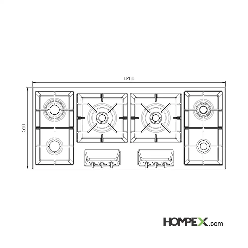 اجاق گاز صفحه ای استیل البرز مدل S-6121