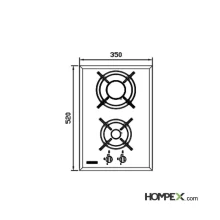 اجاق گاز صفحه ای استیل البرز مدل G-2352