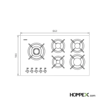 اجاق گاز صفحه ای استیل البرز مدل G-5957- L&R
