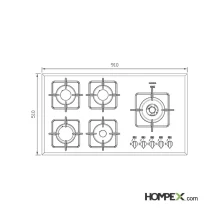 اجاق گاز صفحه ای استیل البرز مدل G-5959- L&R